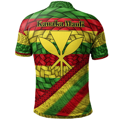 Hawaii Polo Shirt - Custom Personalised Kanaka Maoli Flag With Bamboo Patterns