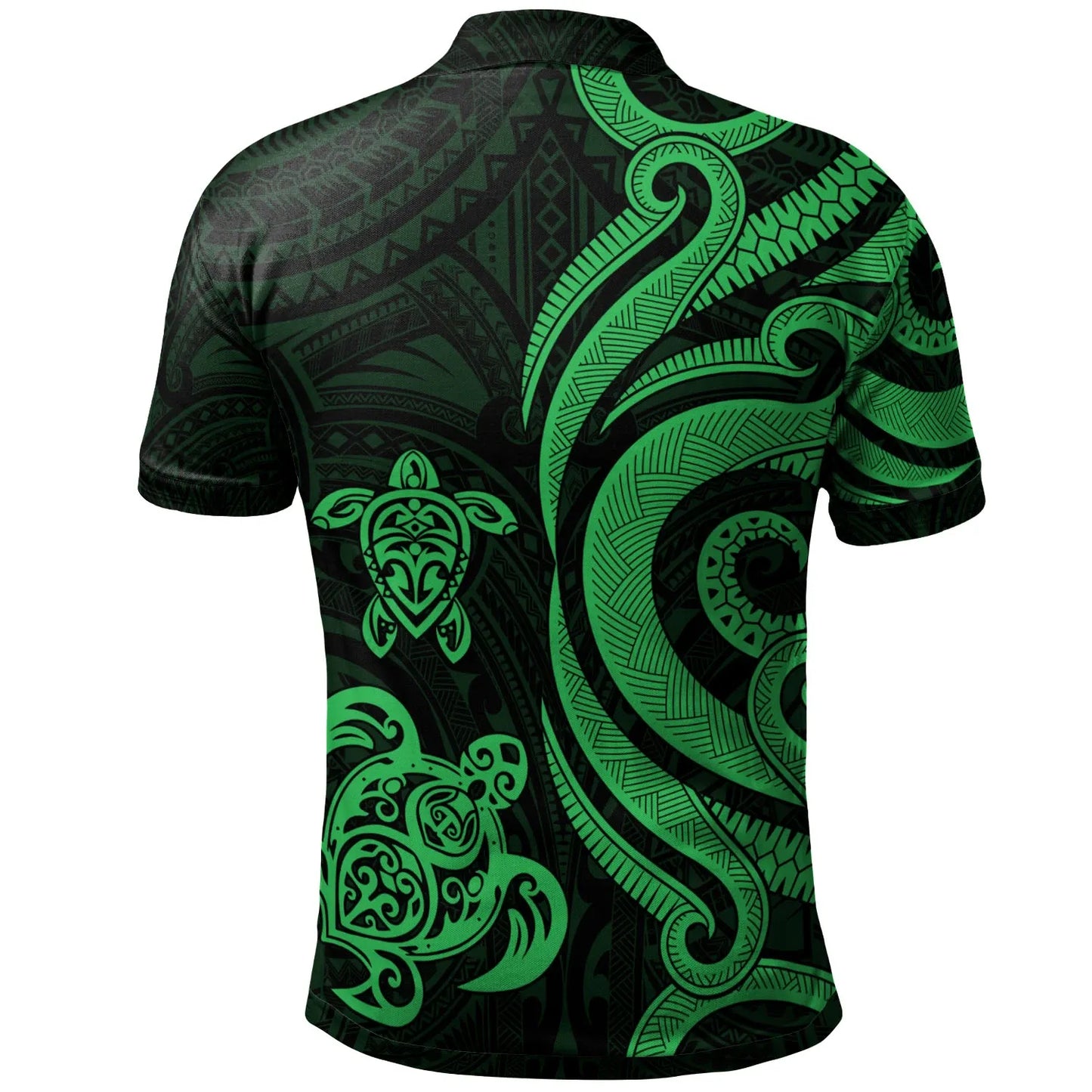 Hawaii Polo Shirt - Green Tentacle Turtle