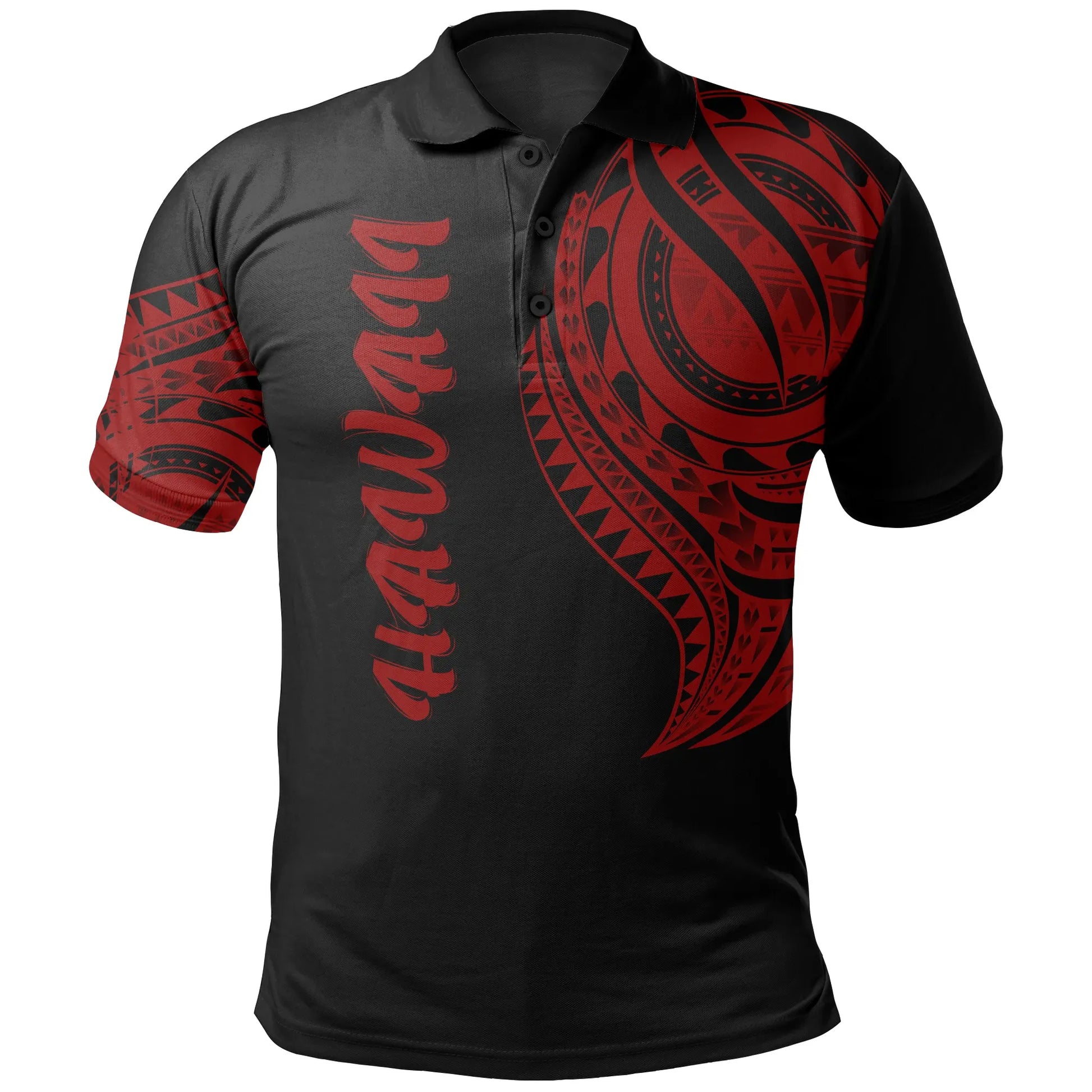 Hawaii Polo Shirt - Hawaii Tatau Red Patterns