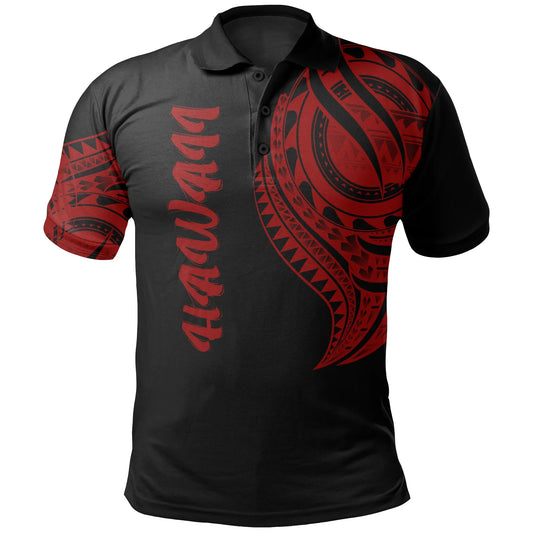 Hawaii Polo Shirt - Hawaii Tatau Red Patterns