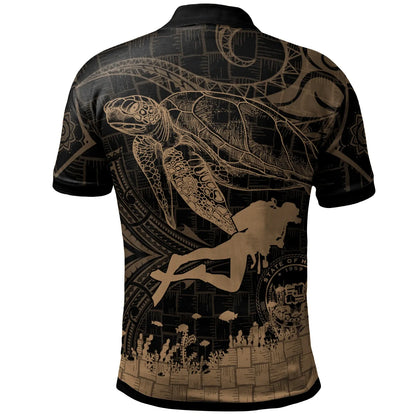 Hawaii Polo Shirt - Scuba Diving With Turtle
