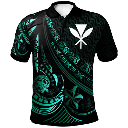 Hawaii Polo Shirt - The Flow Of The Ocean Green