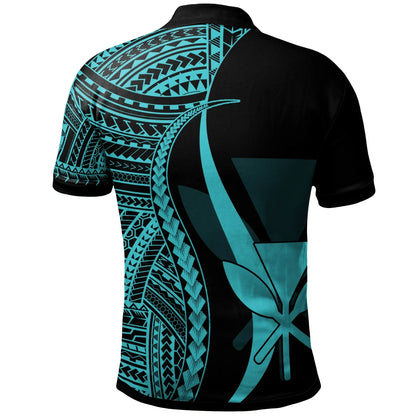 Hawaii  Polo Shirt Turquoise - Polynesian Tentacle Tribal Pattern