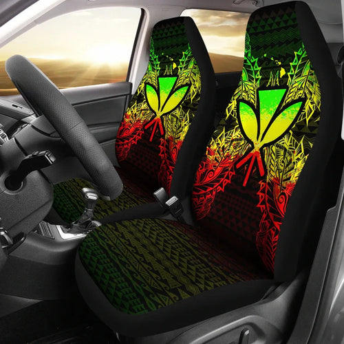 Hawaii Car Seat Cover - Kanaka Maoli Map Reggae
