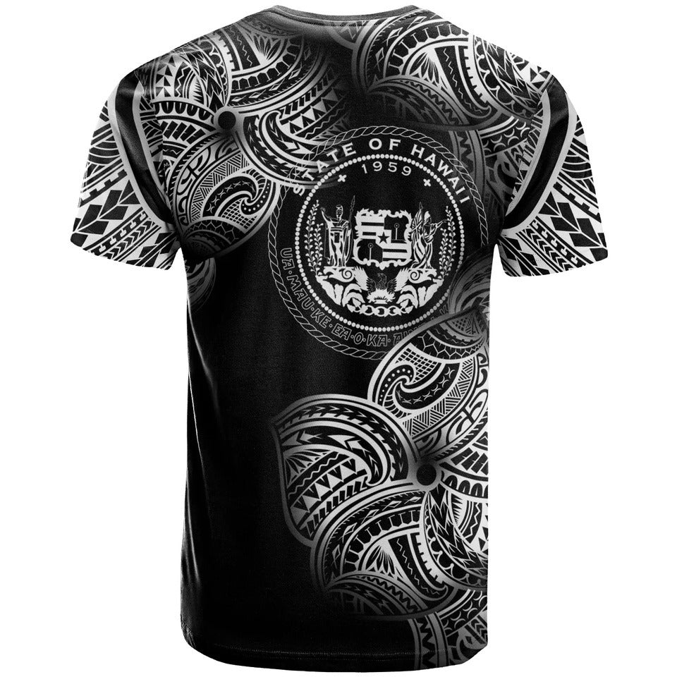 Hawaii Polynesia Custom Personalised T-Shirt - Hawaii Tribal Flower White