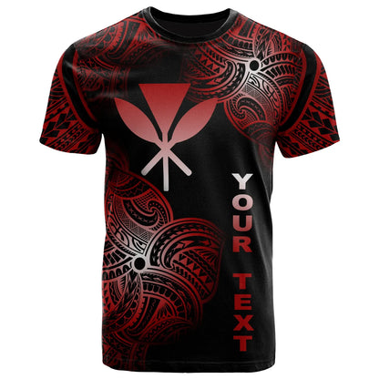 Hawaii Polynesia Custom Personalized T-Shirt - Hawaii Tribal Flower Red