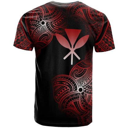 Hawaii Polynesia Custom Personalized T-Shirt - Hawaii Tribal Flower Red