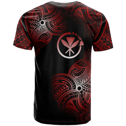 Hawaii Polynesia Custom Personalized T-Shirt - Hawaii Tribal Flower Red