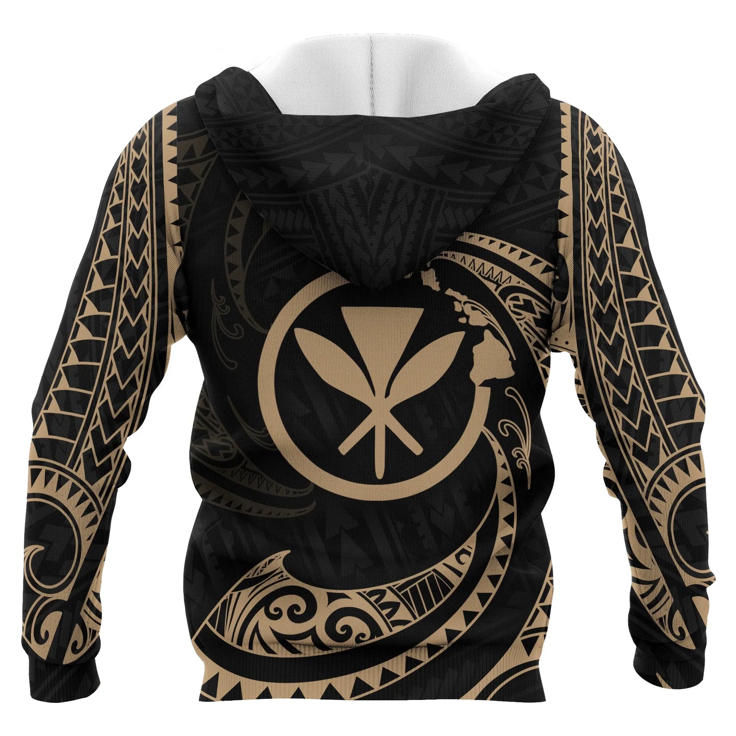 Hawaii Polynesian Custom Personalised Hoodie - Gold Tribal Wave