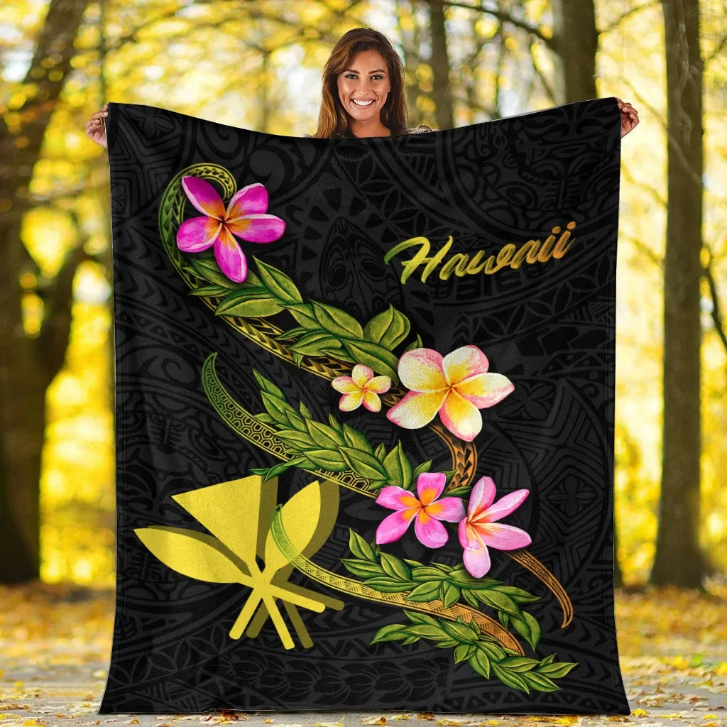 Hawaii Polynesian Blanket - Plumeria Tribal