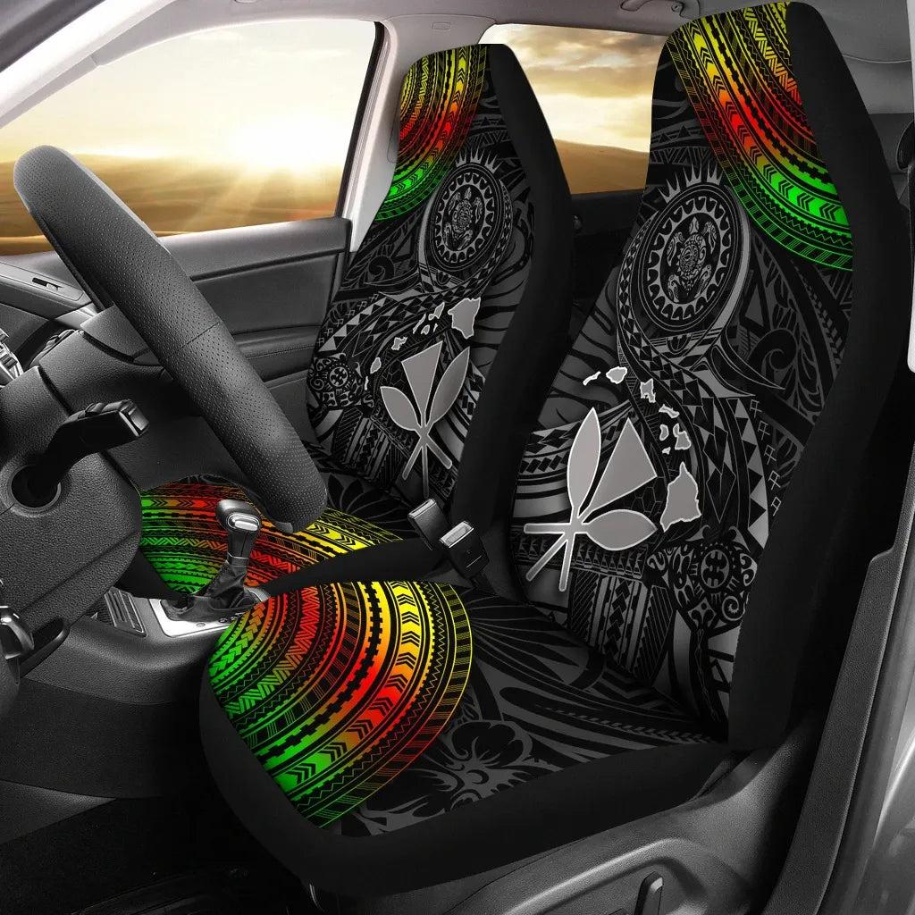 Hawaii Polynesian Car Seat Covers - Kanaka Maoli Hawaiian Map