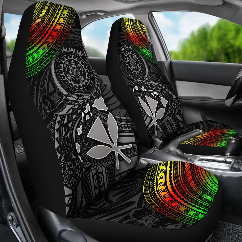Hawaii Polynesian Car Seat Covers - Kanaka Maoli Hawaiian Map