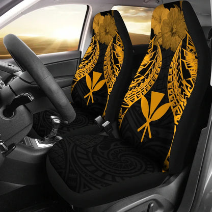 Hawaii Polynesian Car Seat Covers Pride Seal And Hibiscus Gold