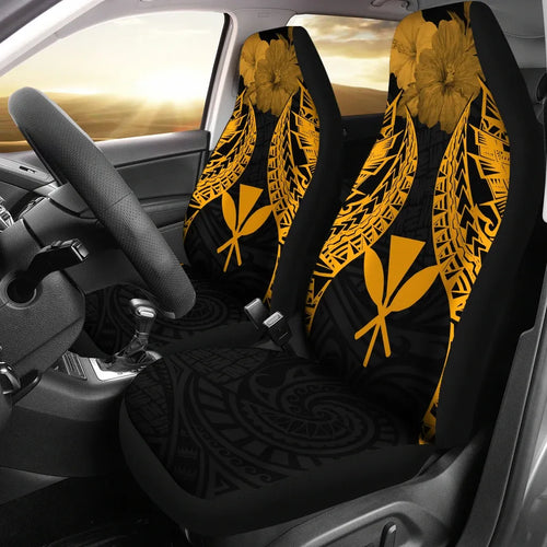 Hawaii Polynesian Car Seat Covers Pride Seal And Hibiscus Gold