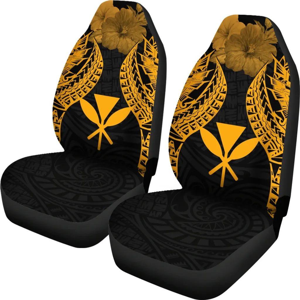 Hawaii Polynesian Car Seat Covers Pride Seal And Hibiscus Gold