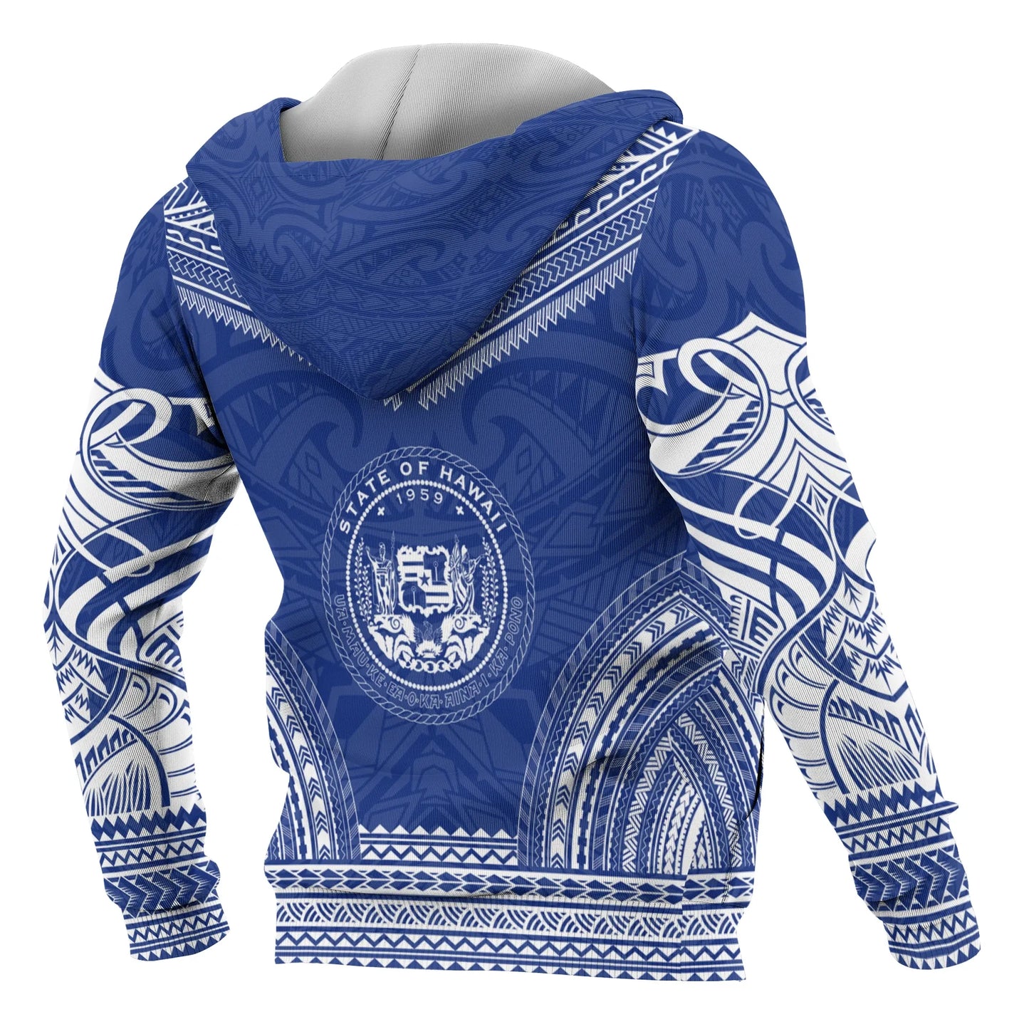 Hawaii Polynesian Chief Custom Personalised Hoodie - Flag Version