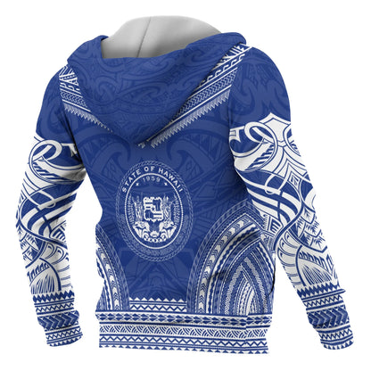 Hawaii Polynesian Chief Custom Personalised Hoodie - Flag Version