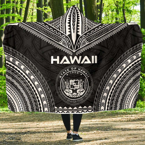Hawaii Polynesian Chief Hooded Blanket - Black Version
