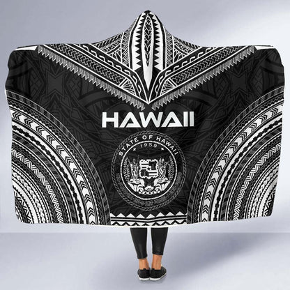 Hawaii Polynesian Chief Hooded Blanket - Black Version