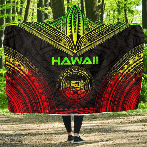 Hawaii Polynesian Chief Hooded Blanket - Reggae Version
