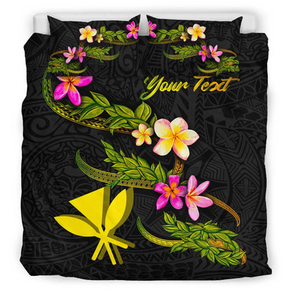 Hawaii Polynesian Custom Personalised Bedding Set - Plumeria Tribal