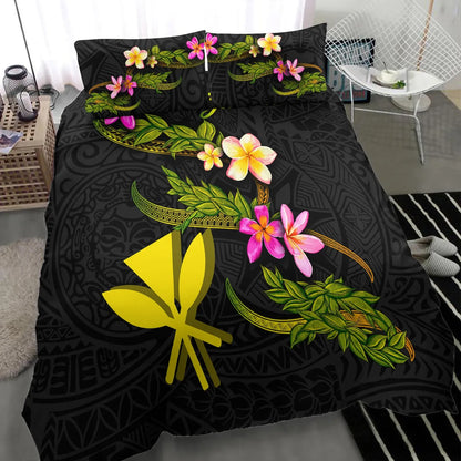 Hawaii Polynesian Custom Personalised Bedding Set - Plumeria Tribal