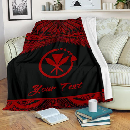 Hawaii Polynesian Custom Personalised Blanket - Hawaii Pride Red Version