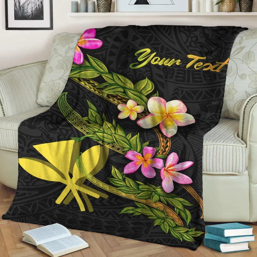 Hawaii Polynesian Custom Personalised Blanket - Plumeria Tribal