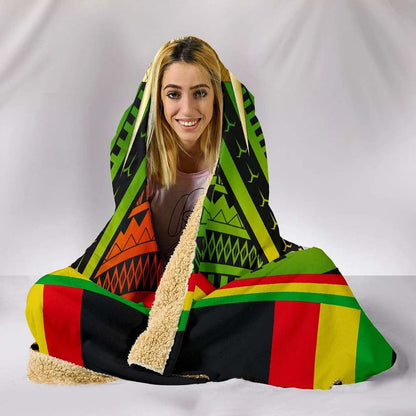 Hawaii Polynesian Custom Personalised Hooded Blanket - Tribal Ornamental