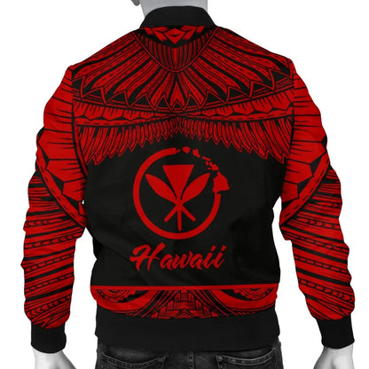 Hawaii Polynesian Custom Personalised Bomber Jacket - Hawaii Pride Red Version