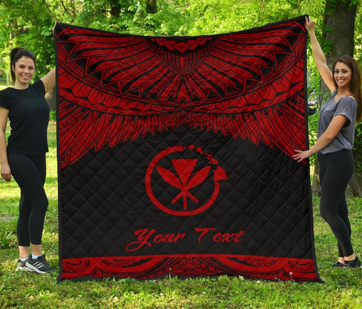Hawaii Polynesian Custom Personalised Premium Quilt - Hawaii Pride Red Version