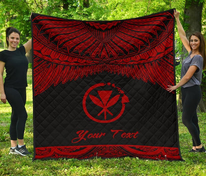 Hawaii Polynesian Custom Personalised Premium Quilt - Hawaii Pride Red Version