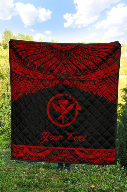 Hawaii Polynesian Custom Personalised Premium Quilt - Hawaii Pride Red Version