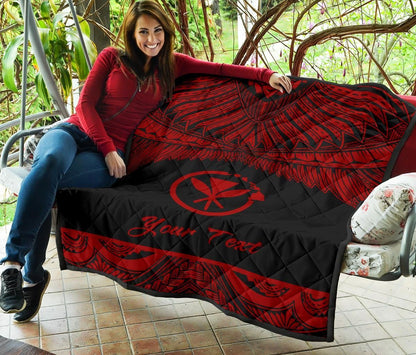 Hawaii Polynesian Custom Personalised Premium Quilt - Hawaii Pride Red Version