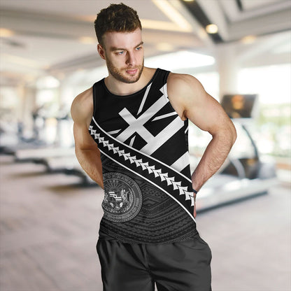 Hawaii Tank Top Polynesian Flag Black Unique Style