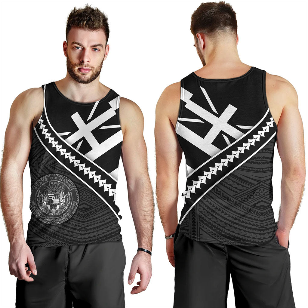 Hawaii Tank Top Polynesian Flag Black Unique Style