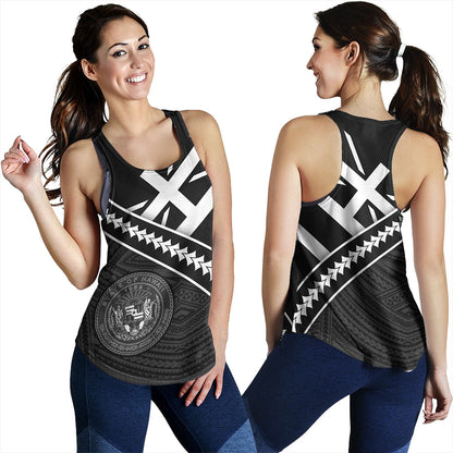Hawaii Women Tank Polynesian Flag Black Unique Style