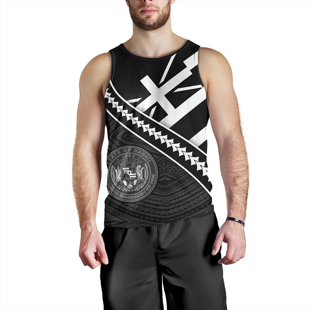 Hawaii Tank Top Polynesian Flag Black Unique Style