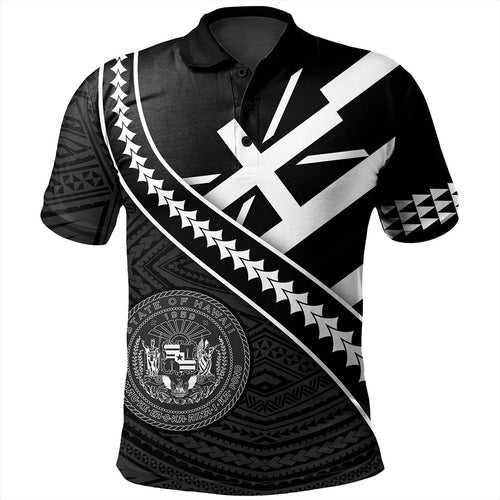 Hawaii Polo Shirt Polynesian Flag Black Unique Style