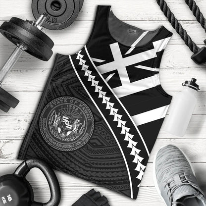 Hawaii Tank Top Polynesian Flag Black Unique Style