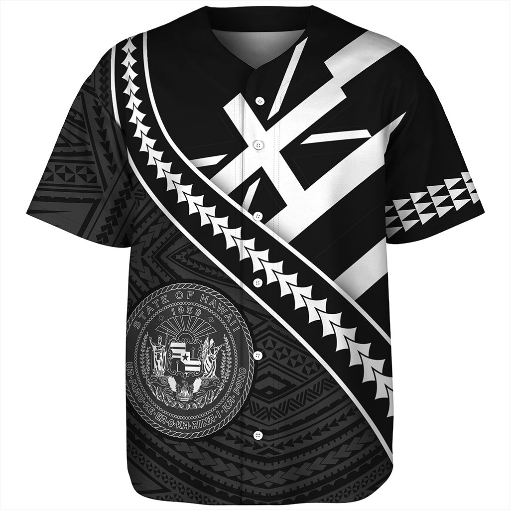 Hawaii Baseball Shirt Polynesian Flag Black Unique Style