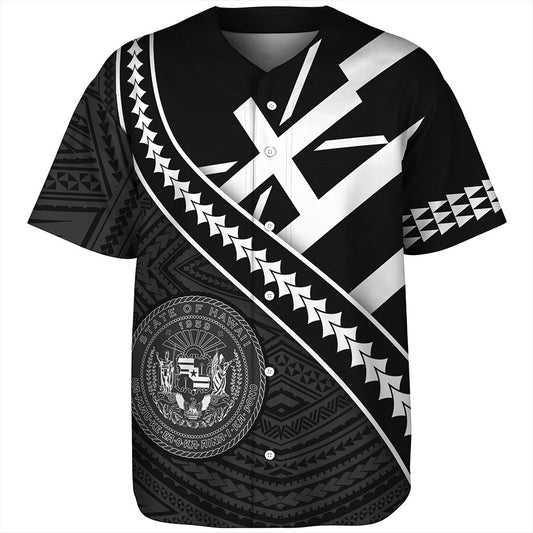 Hawaii Baseball Shirt Polynesian Flag Black Unique Style