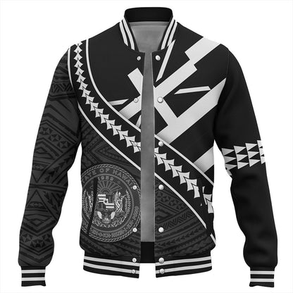 Hawaii Baseball Jacket Polynesian Flag Black Unique Style