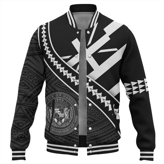Hawaii Baseball Jacket Polynesian Flag Black Unique Style