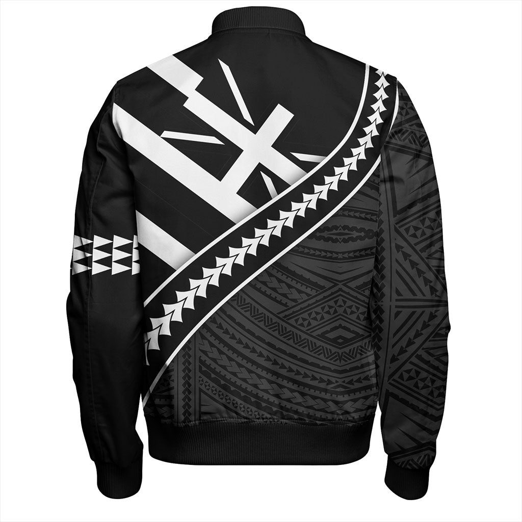 Hawaii Bomber Jacket Polynesian Flag Black Unique Style