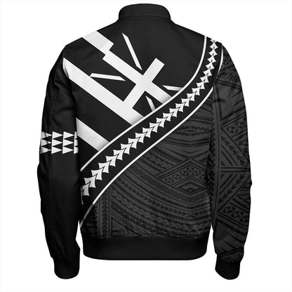 Hawaii Bomber Jacket Polynesian Flag Black Unique Style