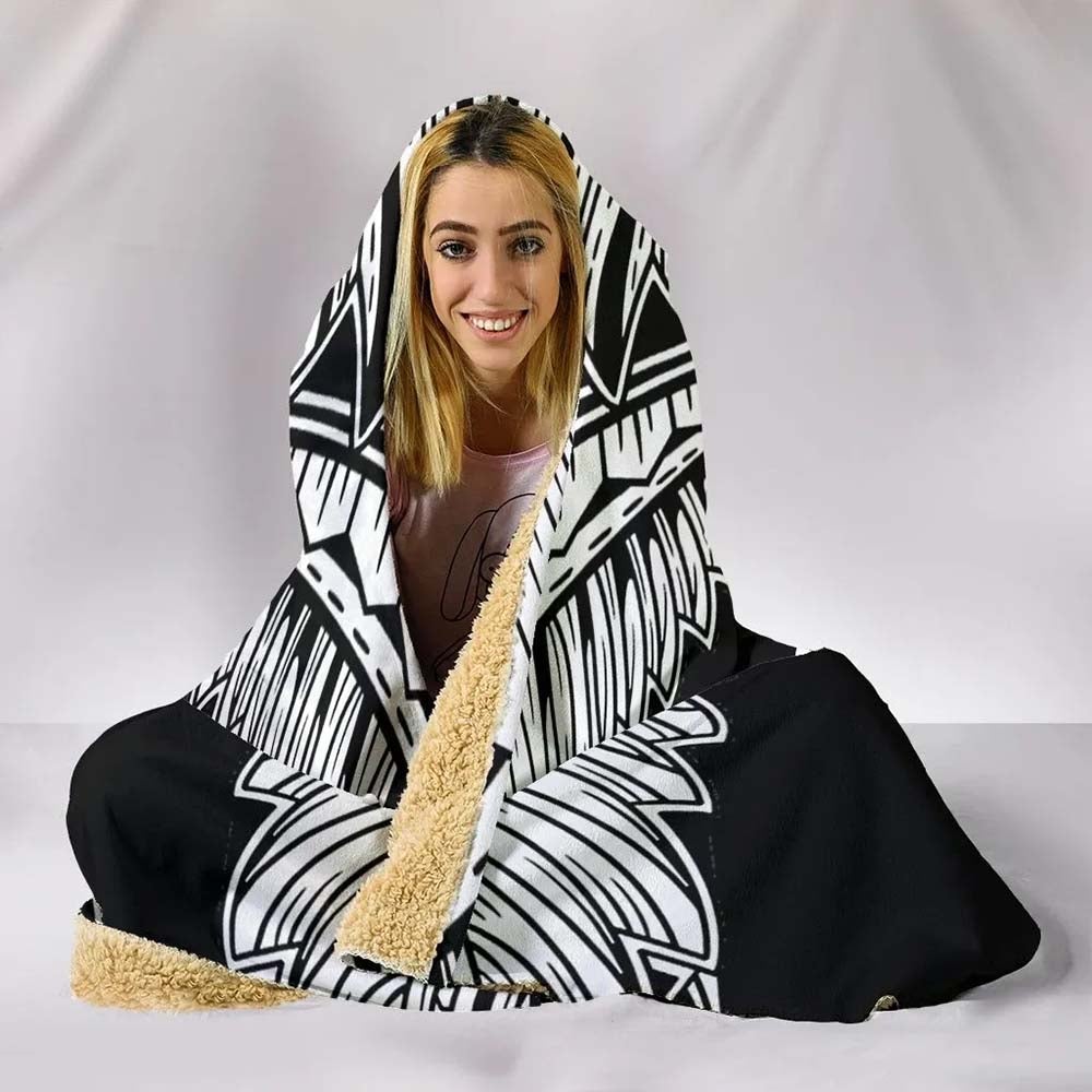 Hawaii Polynesian Hooded Blanket - Hawaii Pride White Version