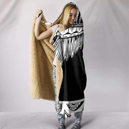 Hawaii Polynesian Hooded Blanket - Hawaii Pride White Version