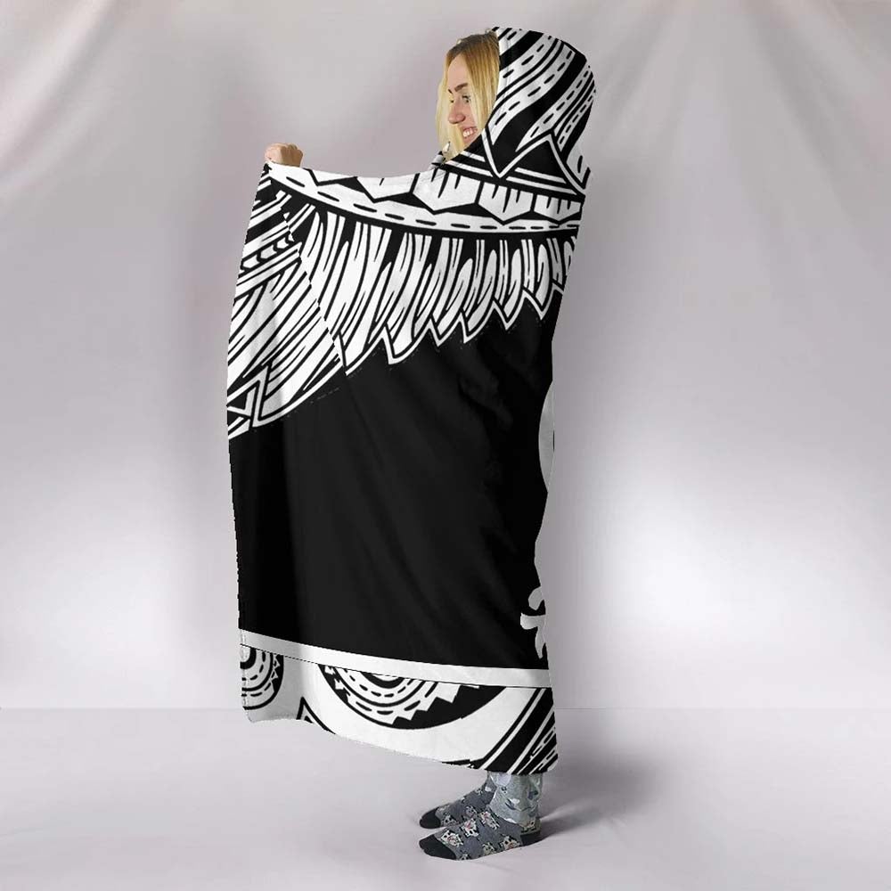 Hawaii Polynesian Hooded Blanket - Hawaii Pride White Version