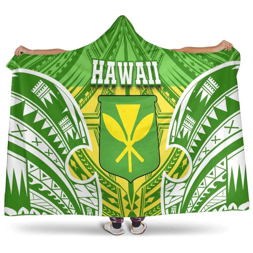Hawaii Polynesian Hooded Blanket - Hawaiian Pattern With Seal